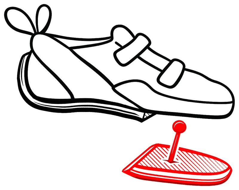 Diagram showing the Half-Sole repair area on a climbing shoe