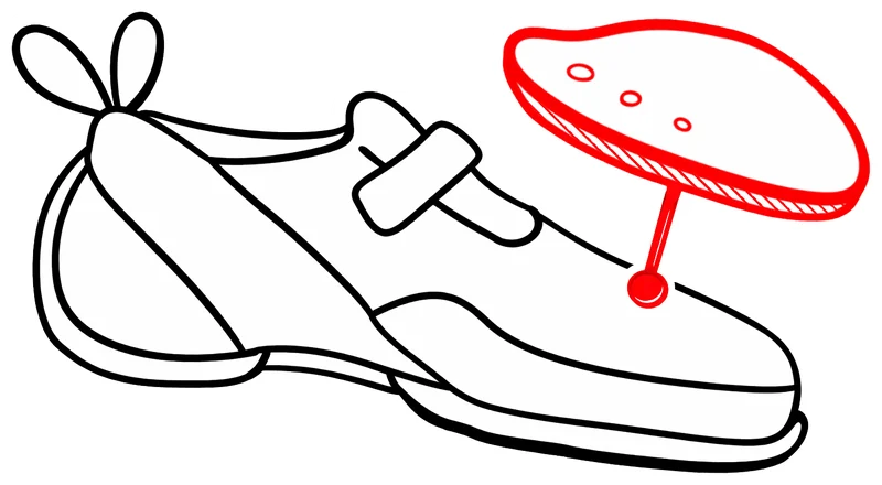 Diagram showing the Toe-Cap repair area on a climbing shoe